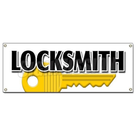 LOCKSMITH BANNER SIGN Keys Made Service Locked Out Mobile Security